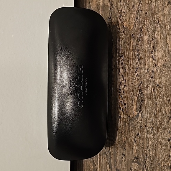 Coach Hardshell Black Leather Eyeglass/Sunglass Clamshell Case - Picture 4 of 7